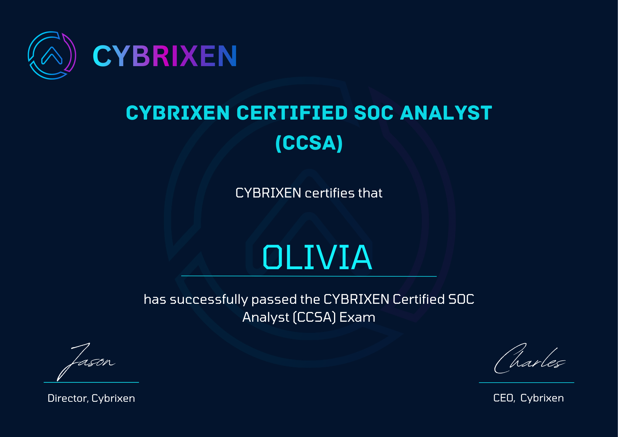 CCSA Certificate